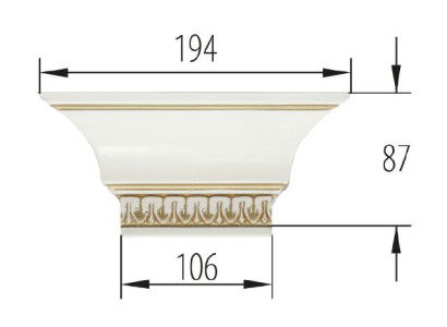 Element for walk-in wardrobe wardrobe crown Verona V-crown attachment